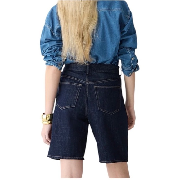 NWOT J. Crew Midlength Denim Jean Long Shorts in Indigo Dark Wash Size 27 - Picture 3 of 8